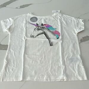 Gap Kids Girl Unicorn Flip Sequins fun T-Shirt. Size Large. NWTs!